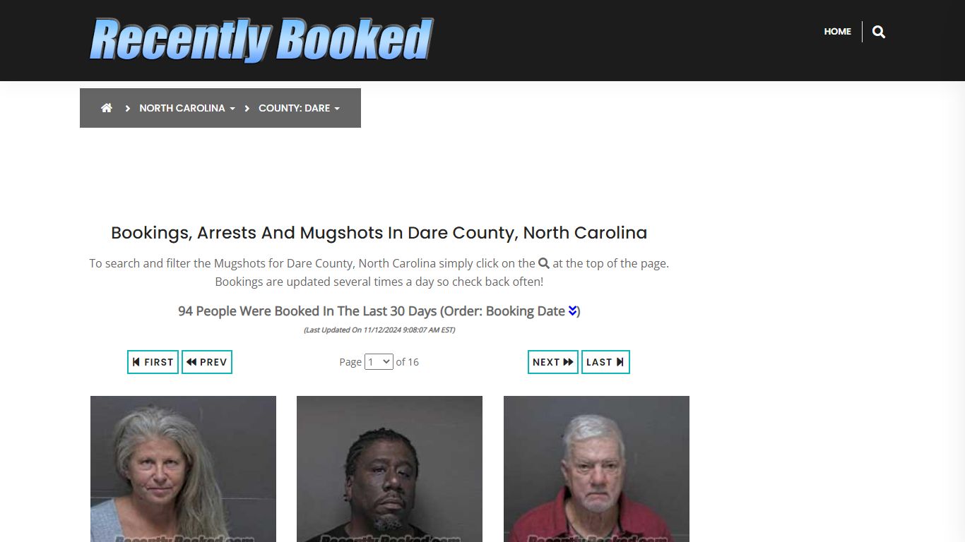 Bookings, Arrests and Mugshots in Dare County, North Carolina