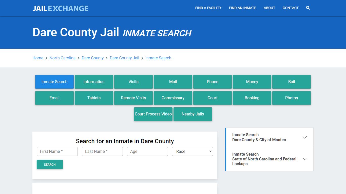 Dare County Jail, NC Inmate Search: Roster & Mugshots