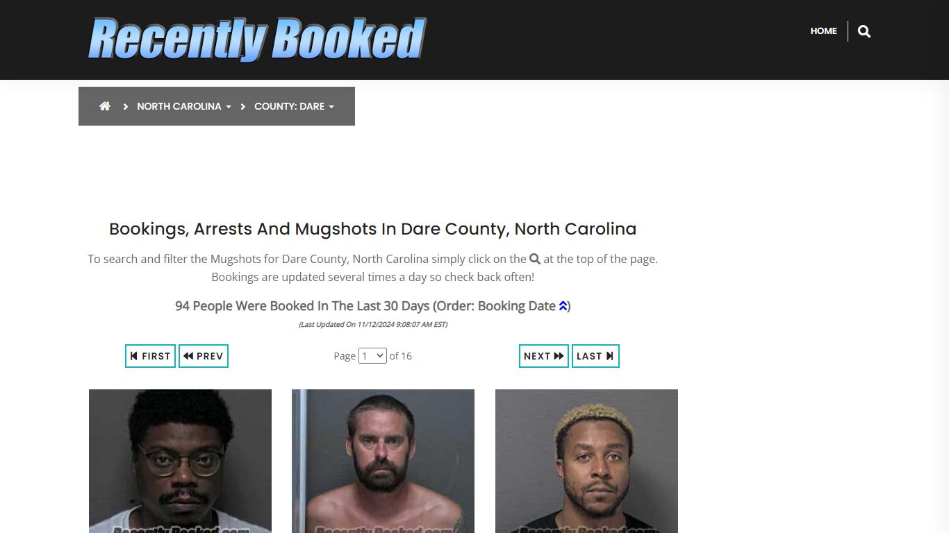 Bookings, Arrests and Mugshots in Dare County, North Carolina